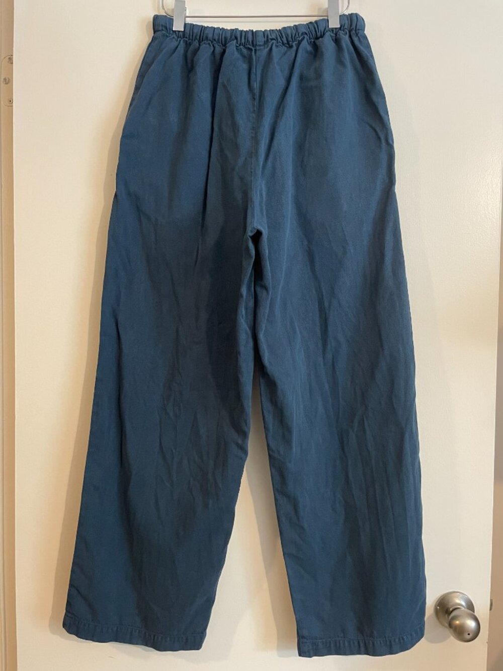 Eileen Fisher Twill Tencel Cotton small blue pants elastic drawstring - Picture 7 of 9
